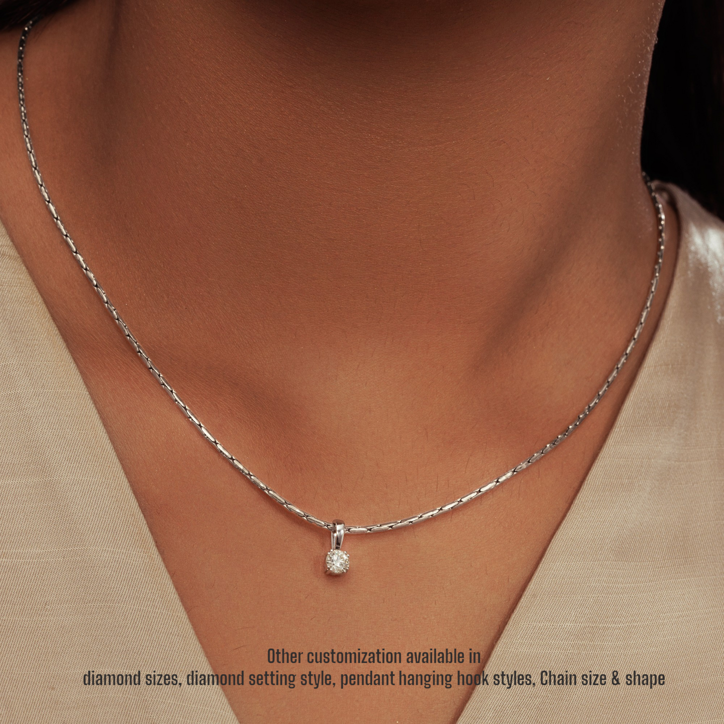 Small Single Diamond Pendant