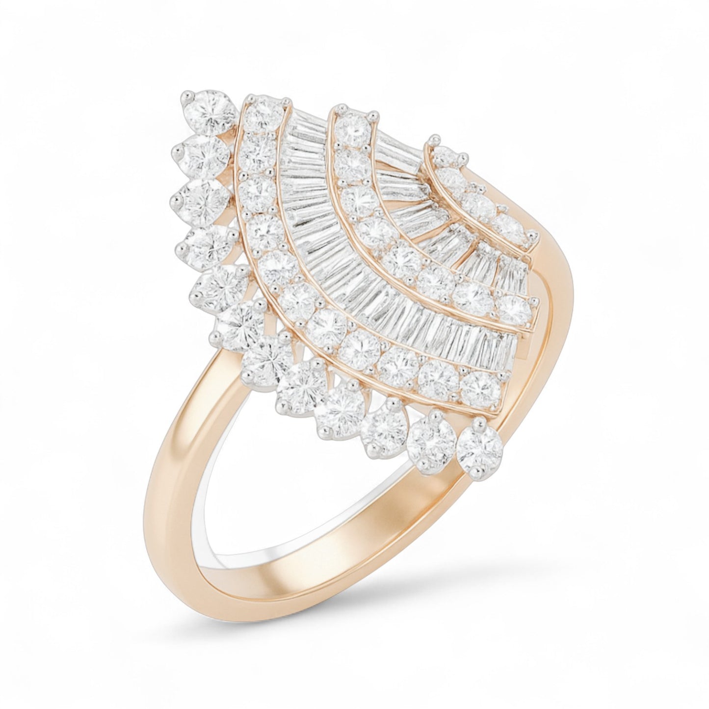 Royal Fan Diamond Cocktail Ring