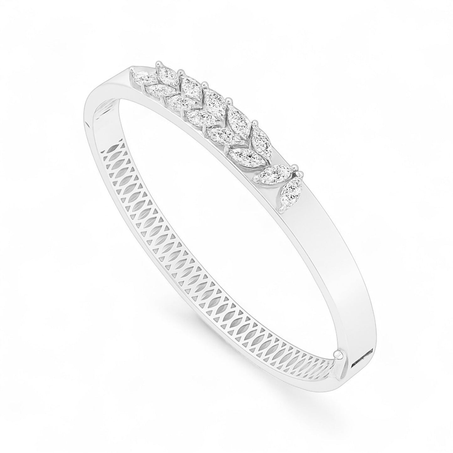 Minimalist Marquise Diamond Gold and Silver Bracelet