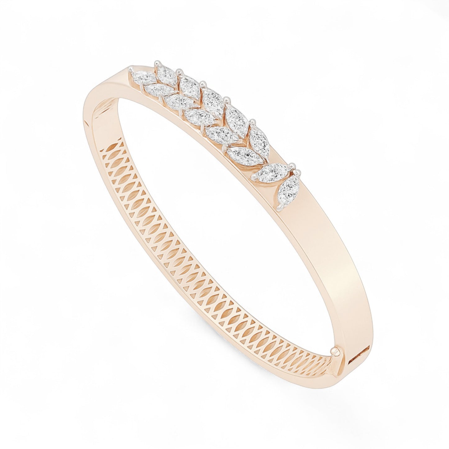 Minimalist Marquise Diamond Gold and Silver Bracelet