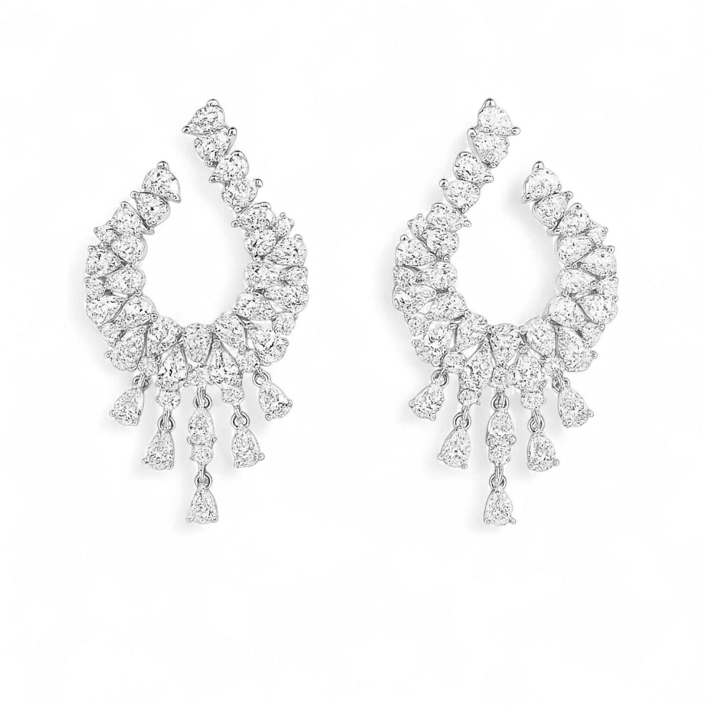 Diamond Hoop Jhumka Earrings