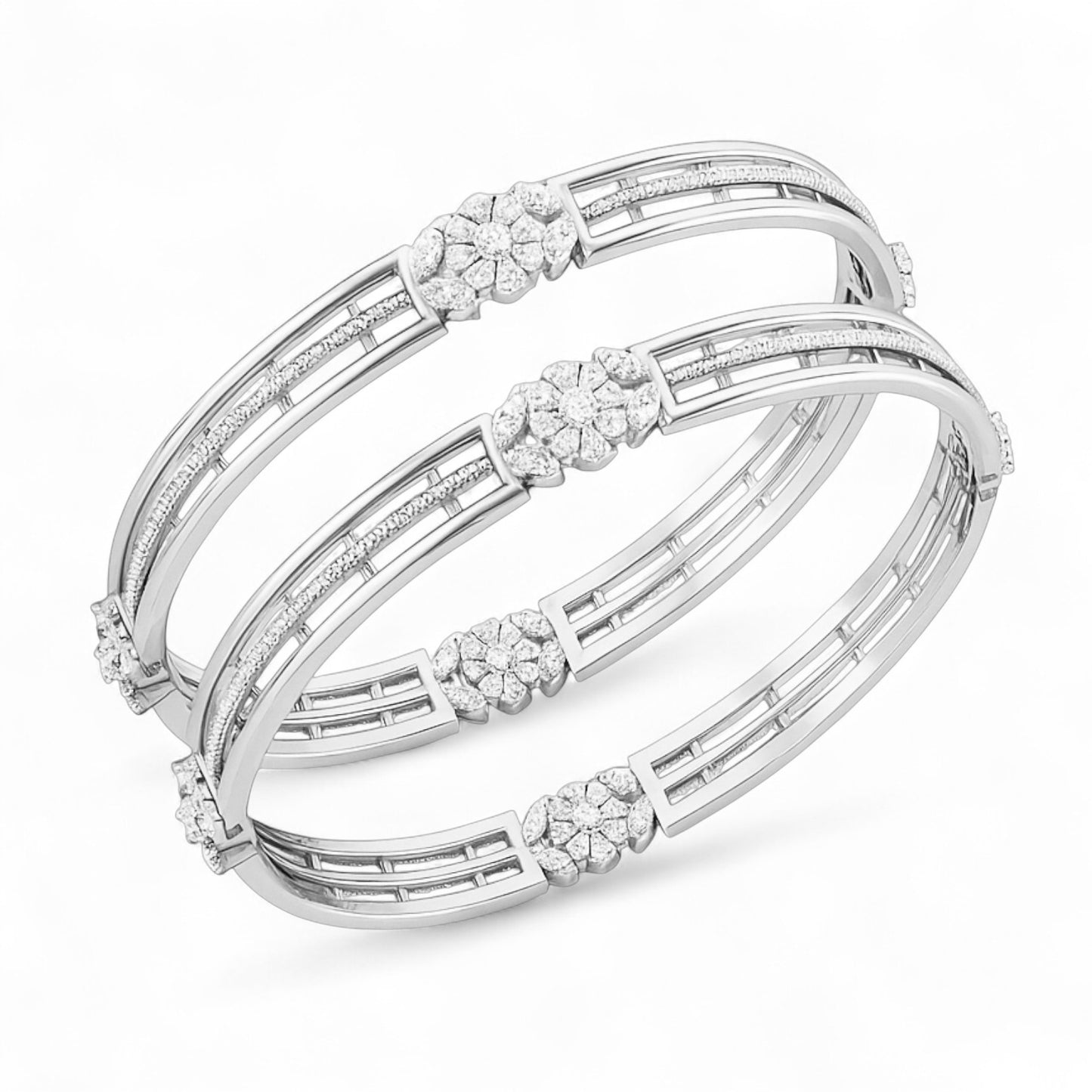 Regal Bloom Diamond Bangle