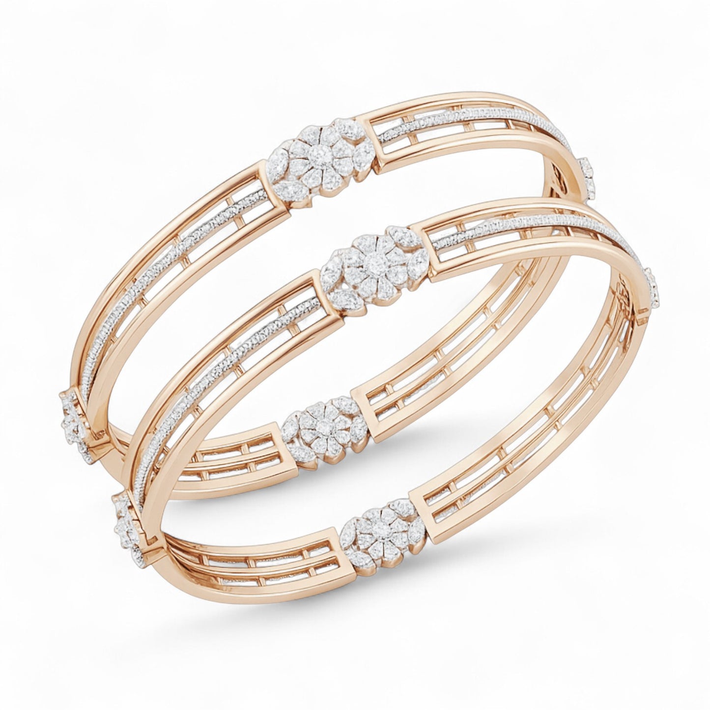 Regal Bloom Diamond Bangle