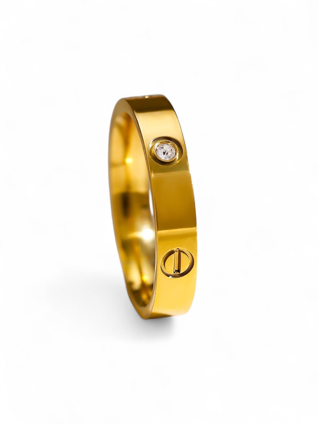 Screw Motif Diamond Band Ring