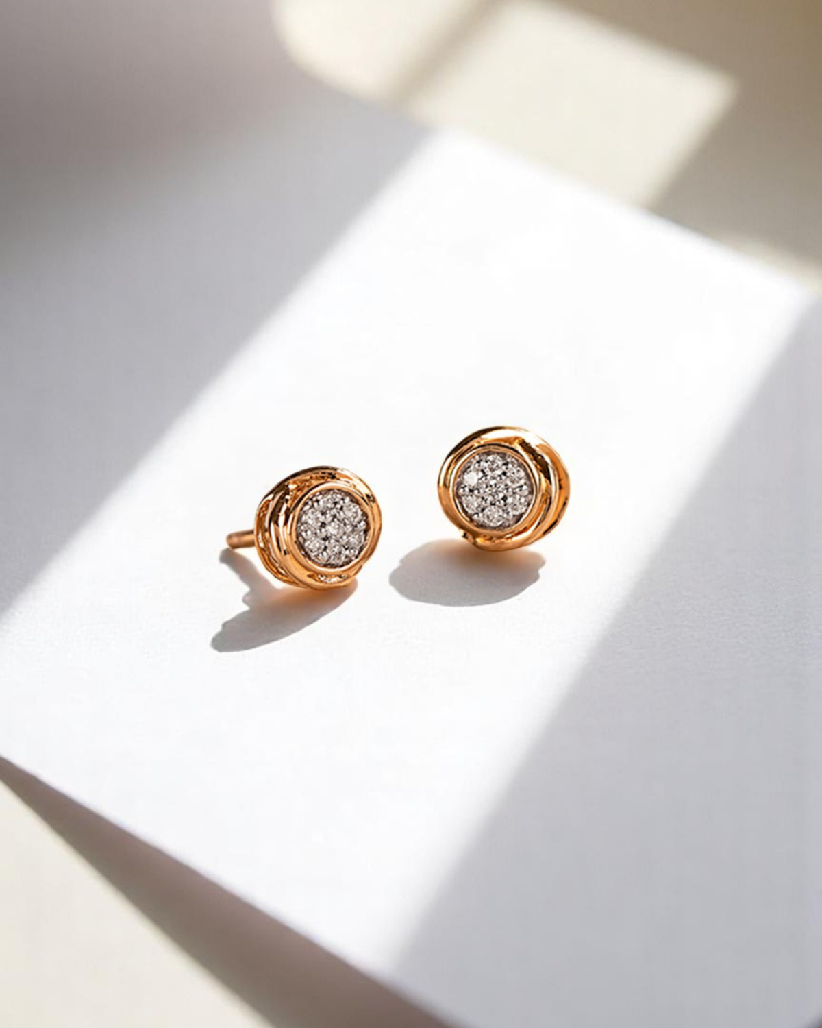 Diamond Bloom Rose Stud Earrings