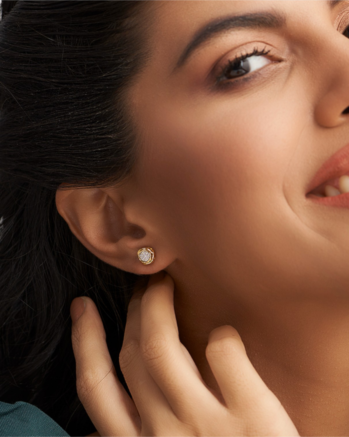 Diamond Bloom Rose Stud Earrings