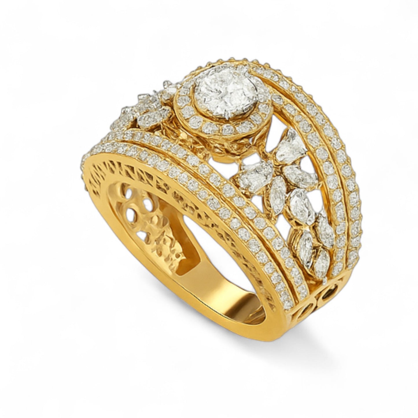 Royal Heritage Wide Diamond Band Ring