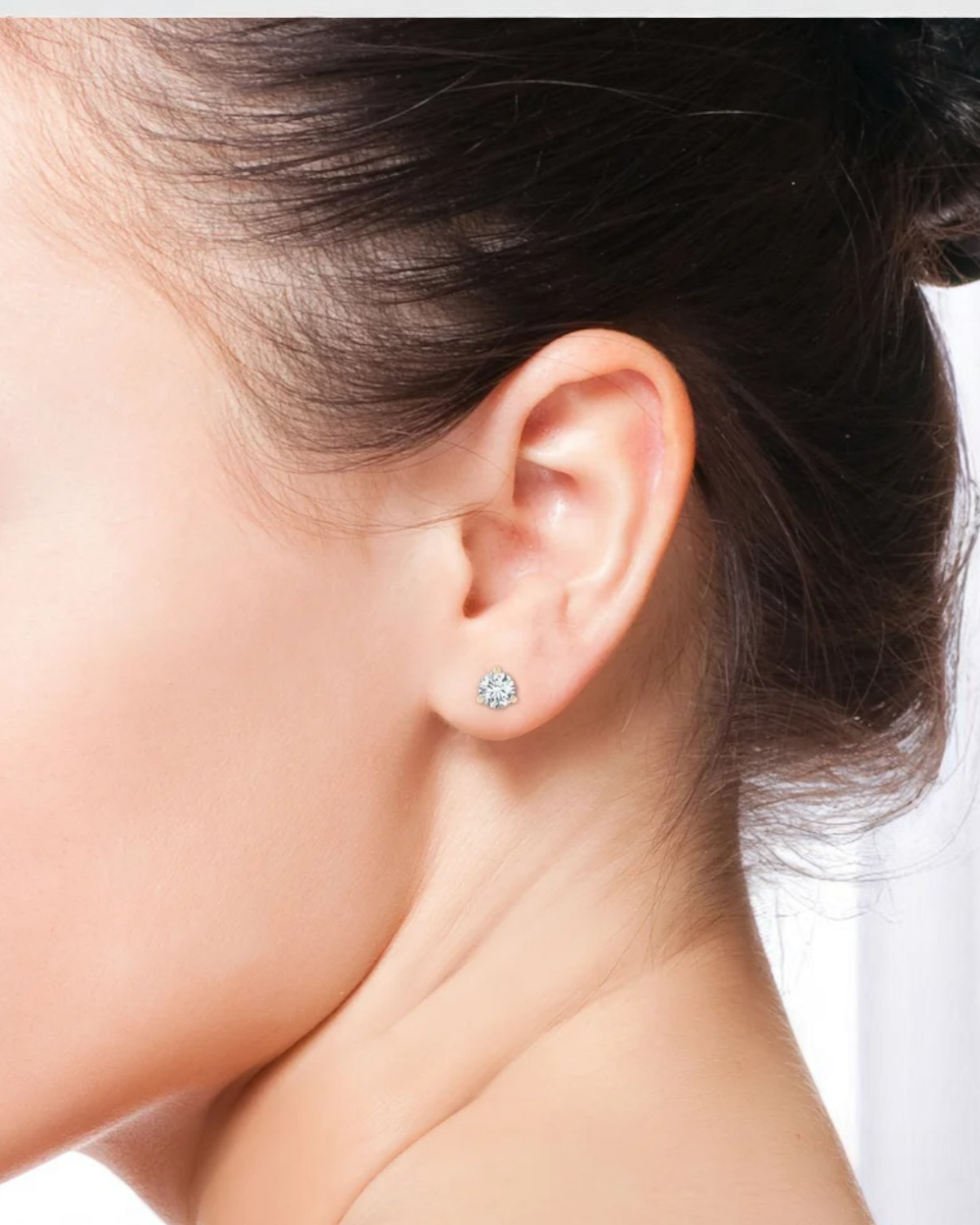 3 Prong Round Solitaire Stud Earrings