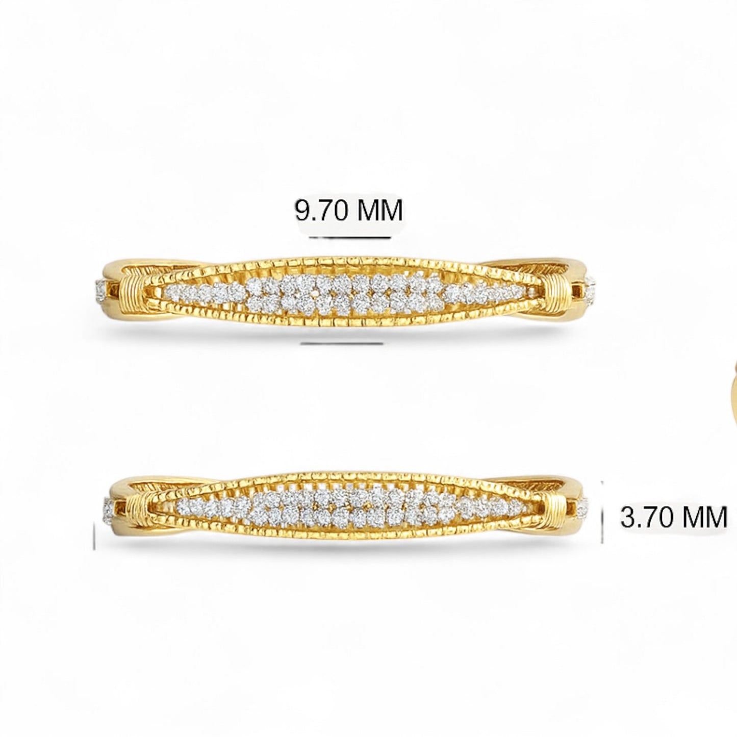 Classic Triple Row Diamond Bangle
