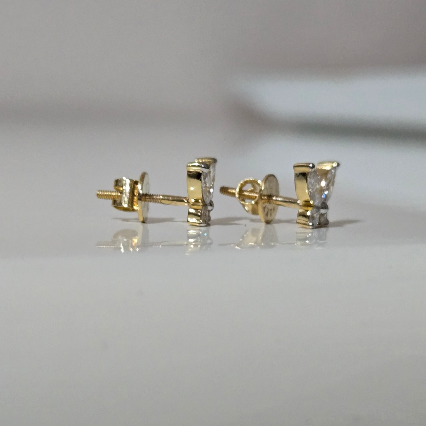 Mini Solitaire Diamond Wings Stud Earrings