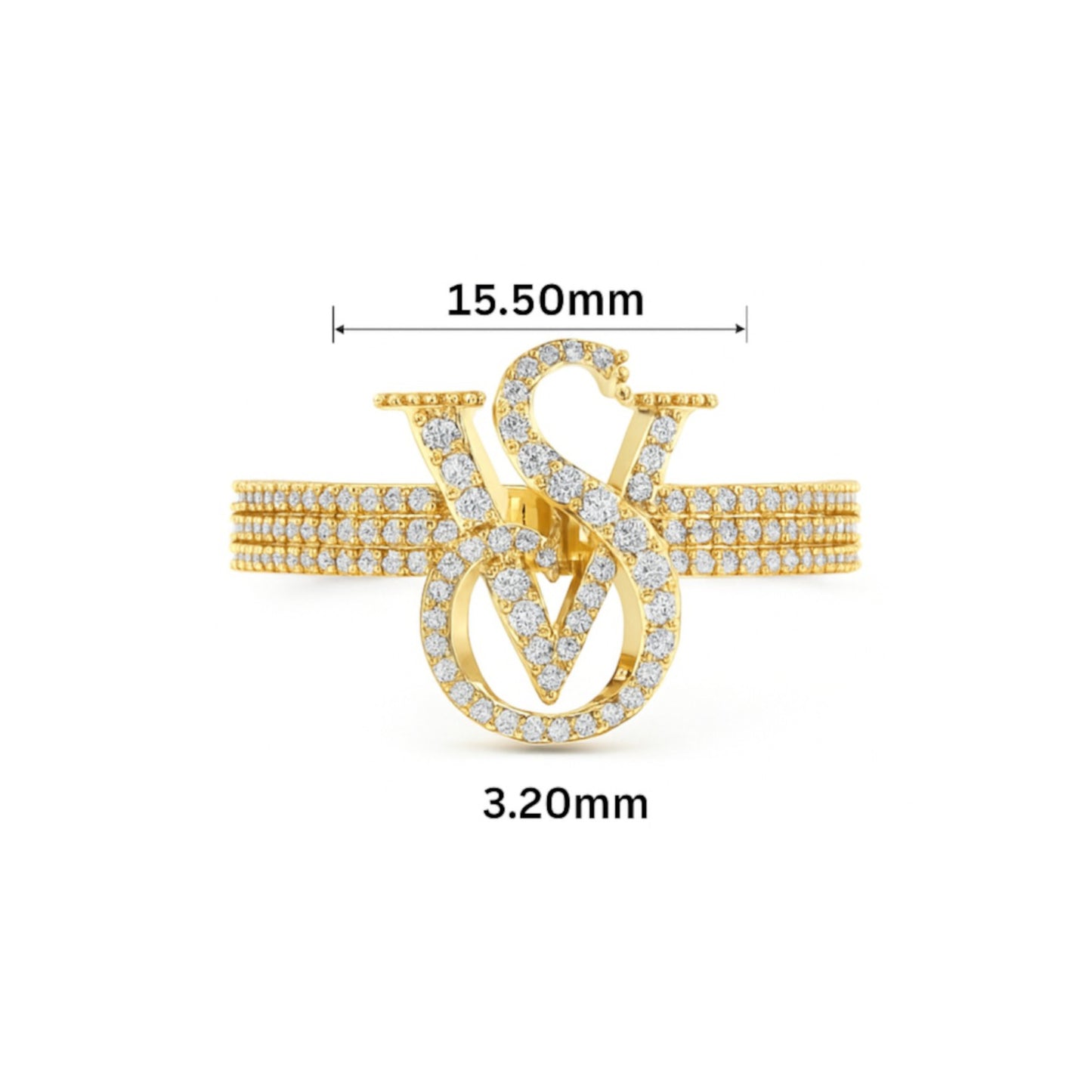 Custom Initial Diamond Statement Ring