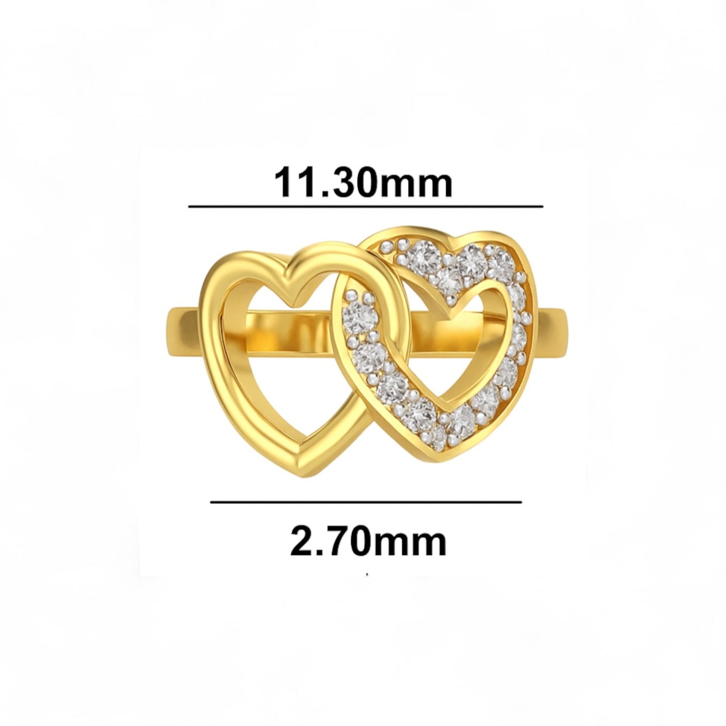 Twin Heart Diamond Ring
