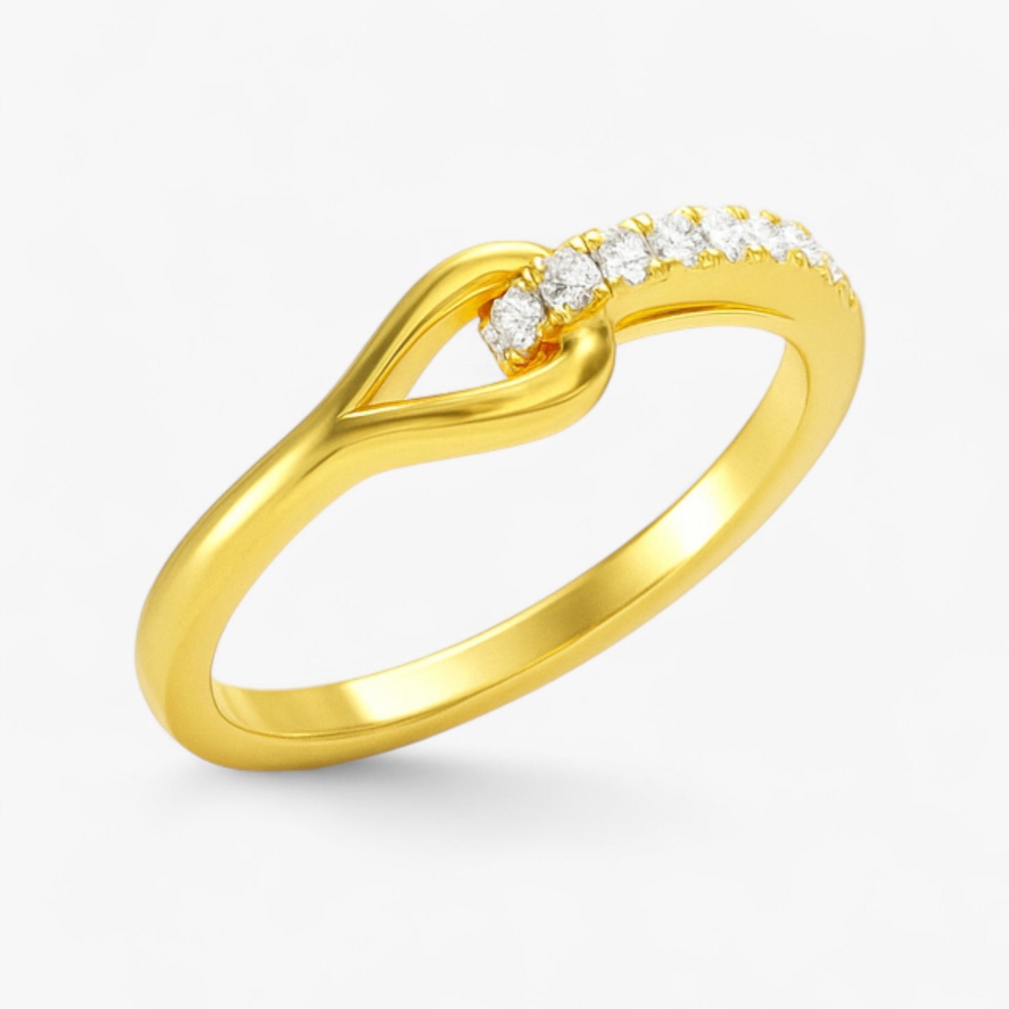 Elegant Loop Solitaire Diamond Band Ring