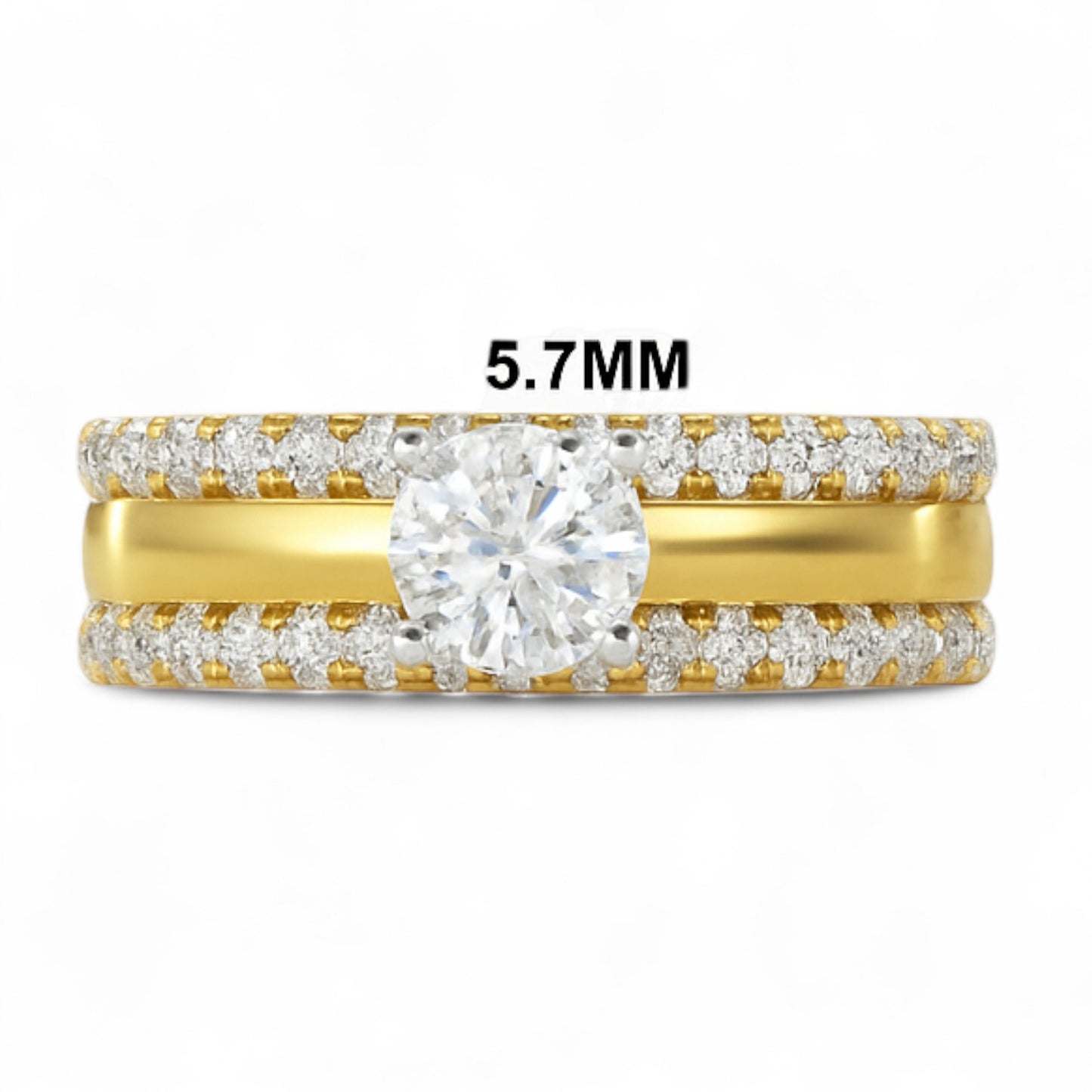 Solitaire with Dual Diamond Band Ring