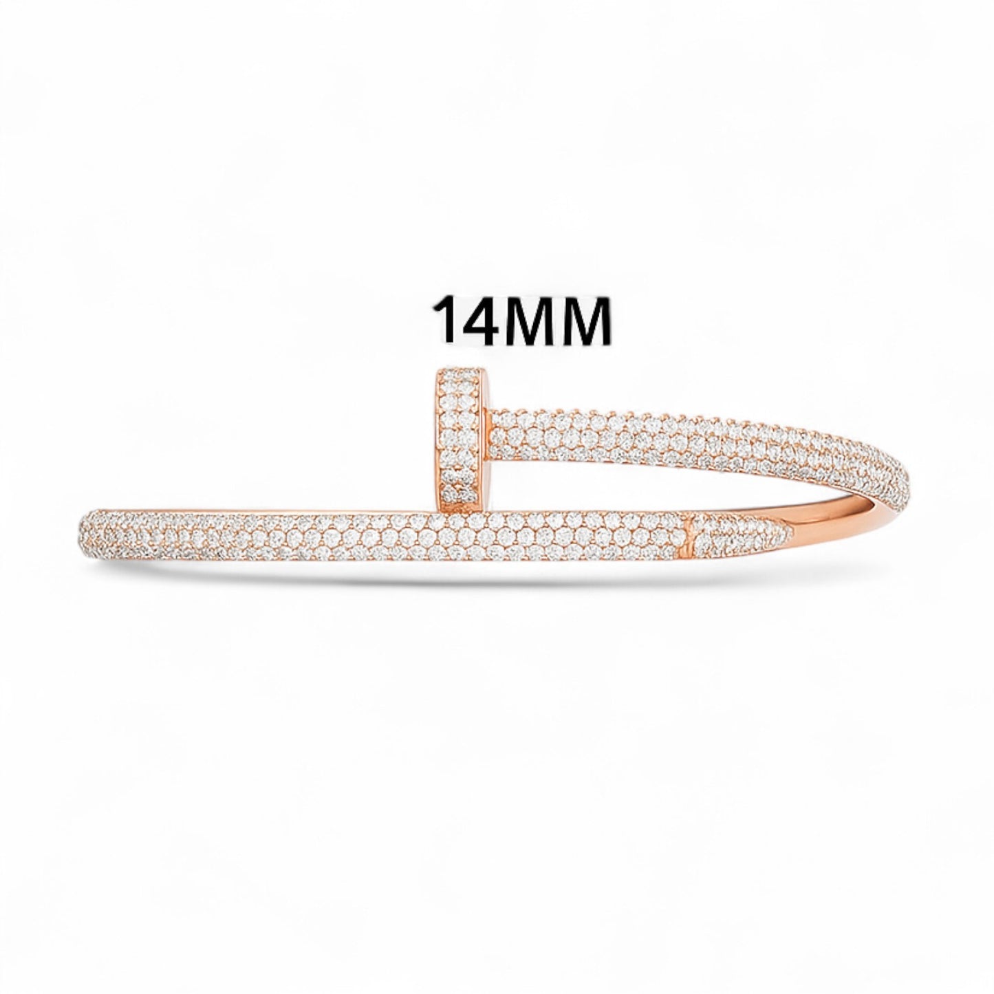 Slim Twin Row Diamond Elegance Bangle Bracelet