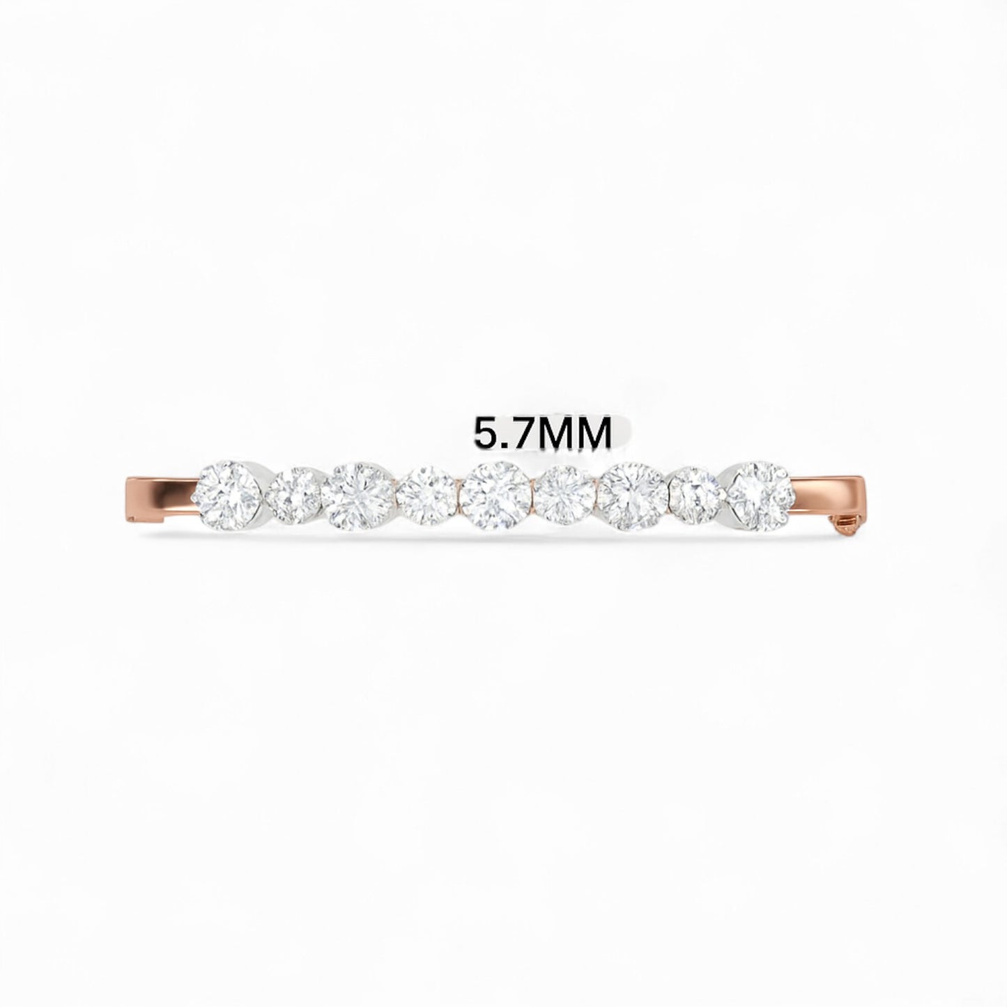 Elegant Rose Gold Diamond Bangle with Graduated Stones