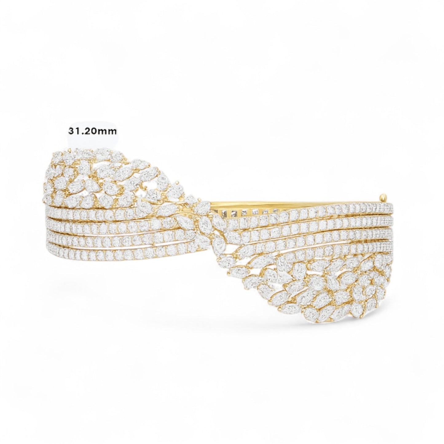 Wide Diamond Mesh Twist Statement Bracelet
