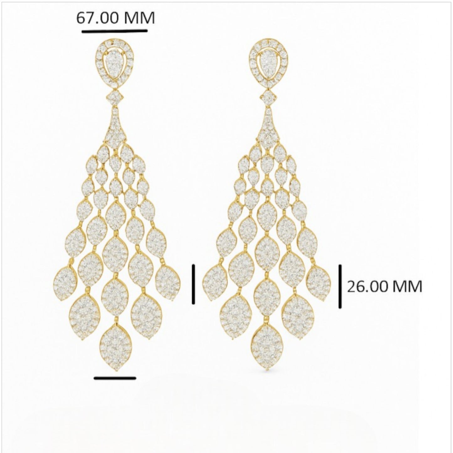 Majestic Chandelier Diamond Jhumka Earrings