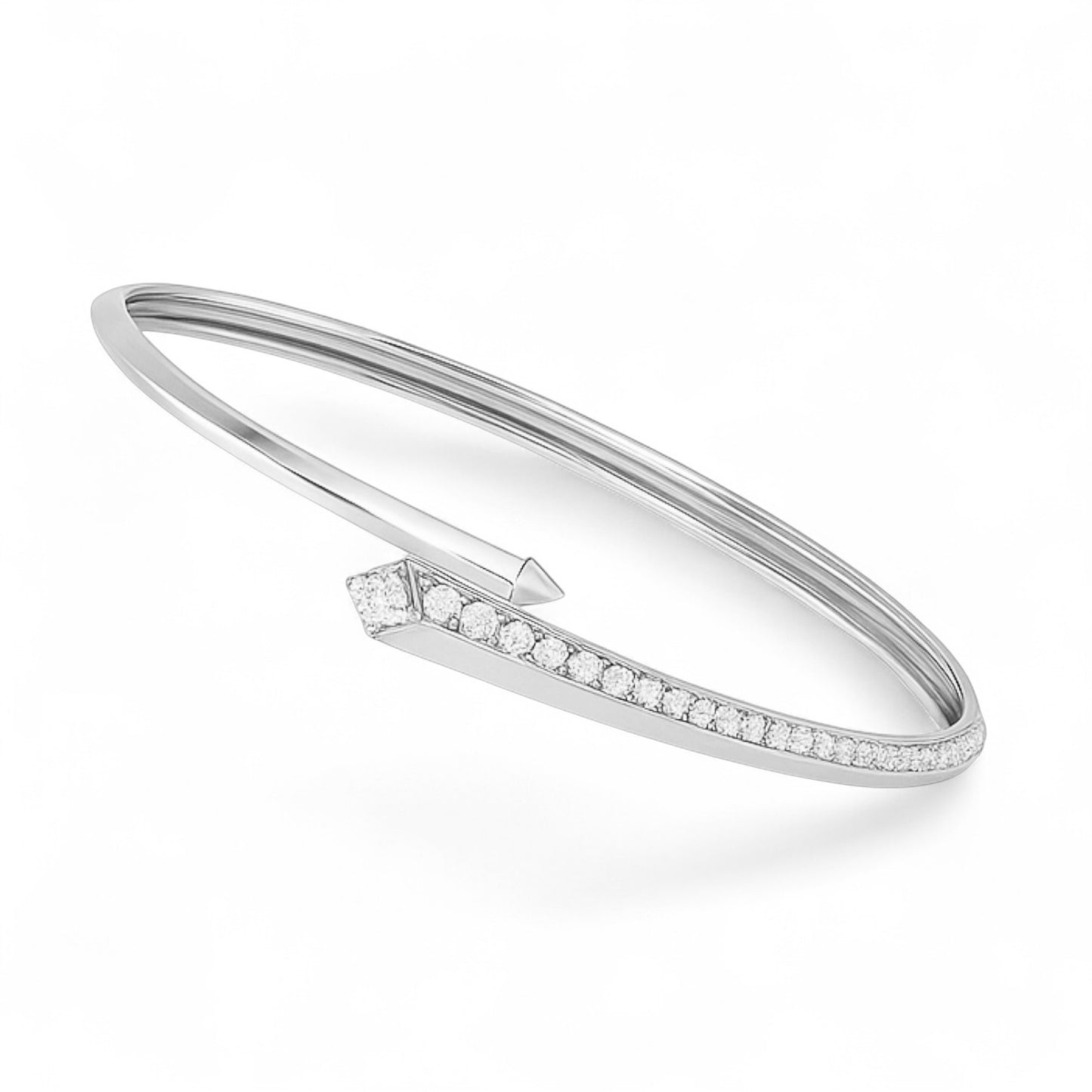 Sleek Tapered Diamond Bangle Bracelet