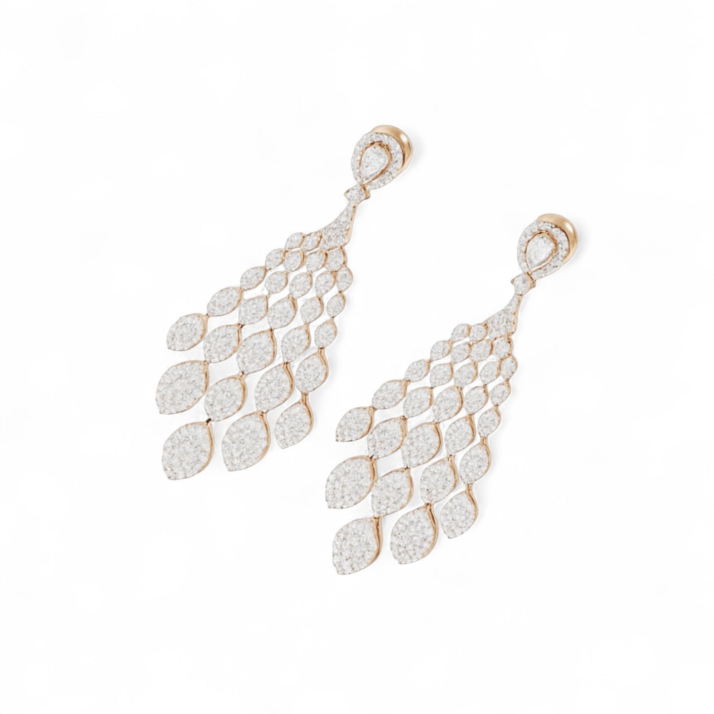 Majestic Chandelier Diamond Jhumka Earrings