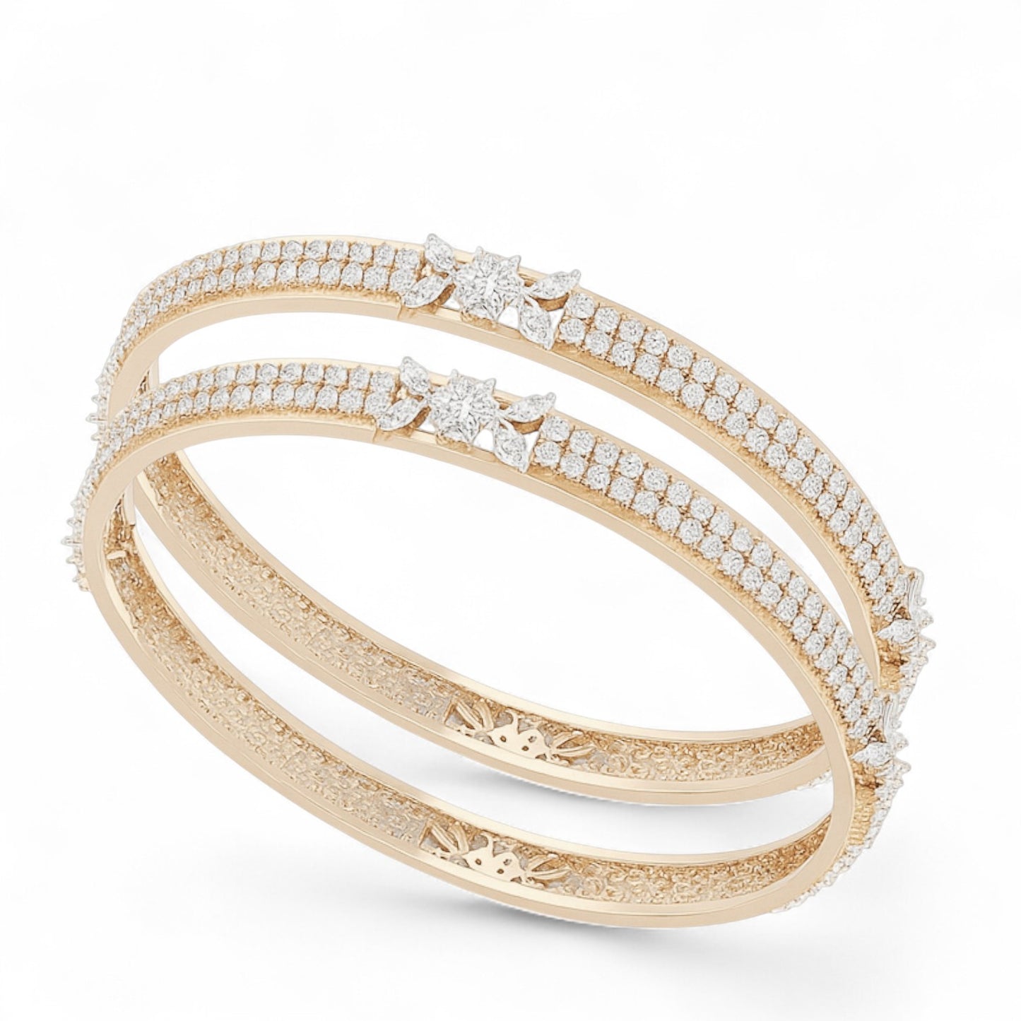 Rose Gold Blossom Diamond Bangle