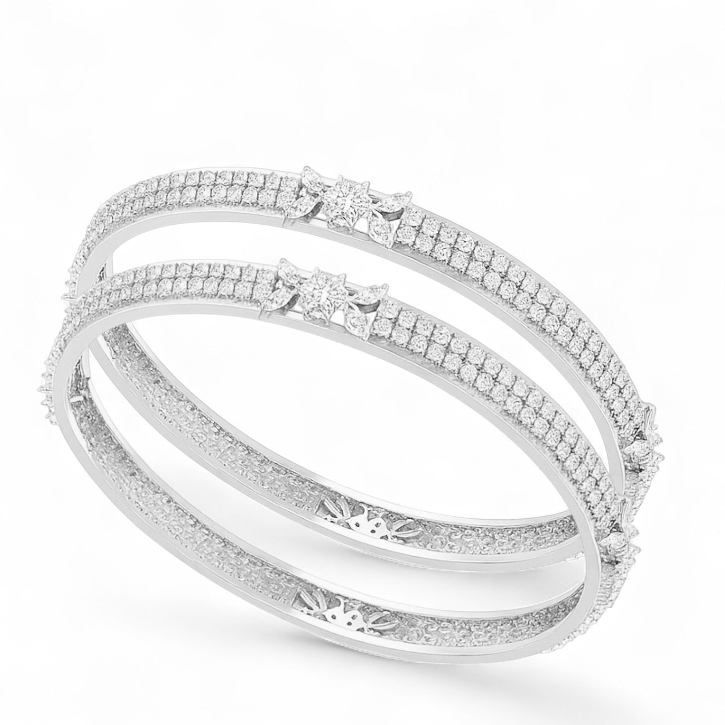 Rose Gold Blossom Diamond Bangle
