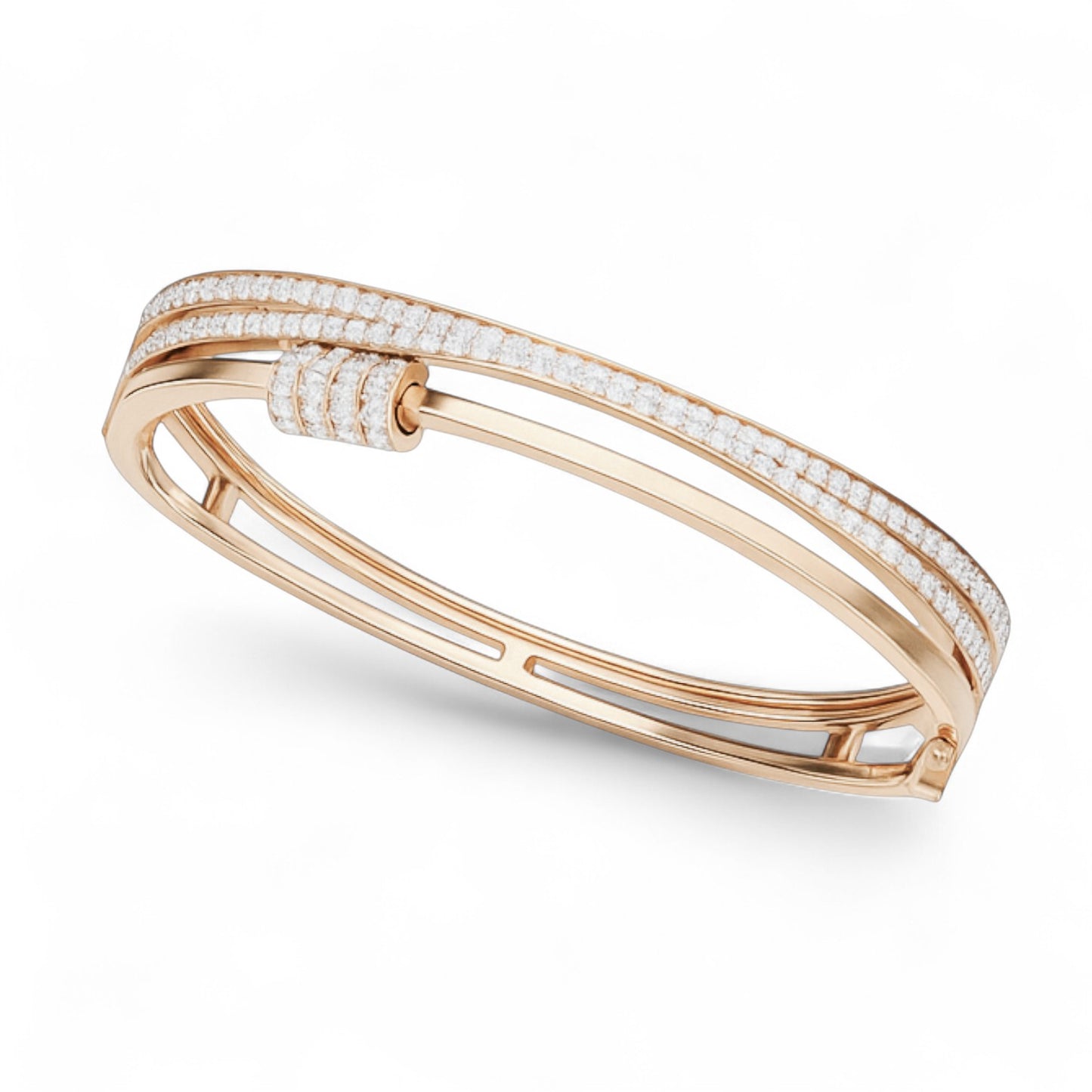 Modern Triple Band Diamond Accent Bracelet