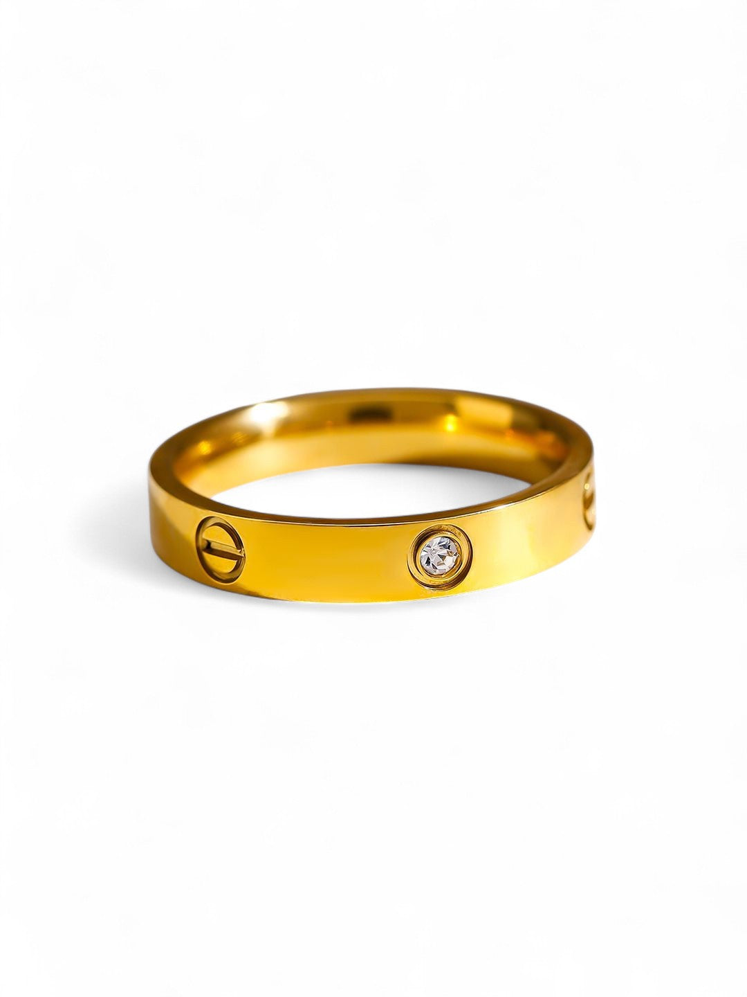 Screw Motif Diamond Band Ring
