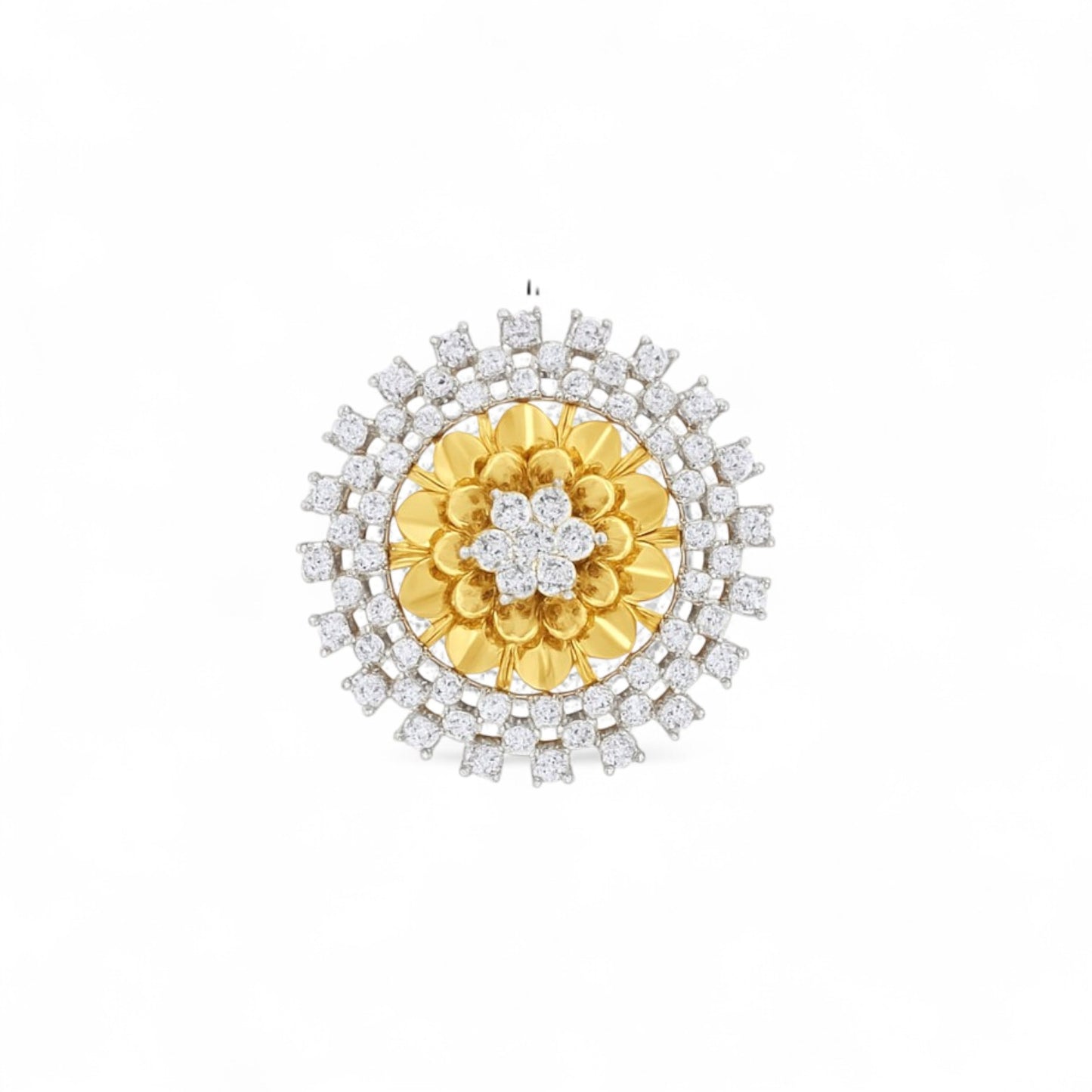Grand Double Halo Diamond Statement Ring