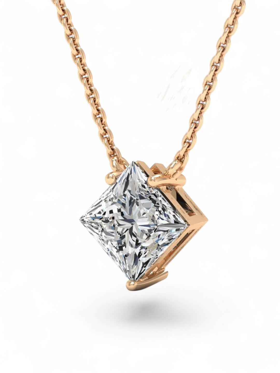Square Solitaire Pendant