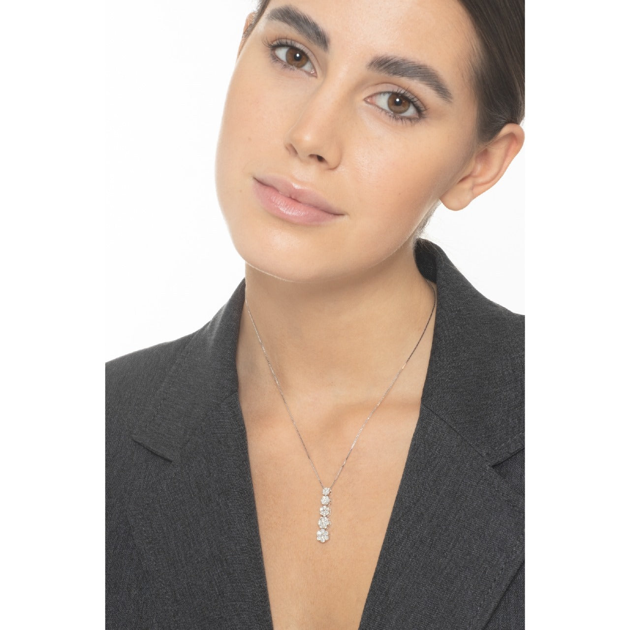 Straight Line Diamond Dropplets Pendant