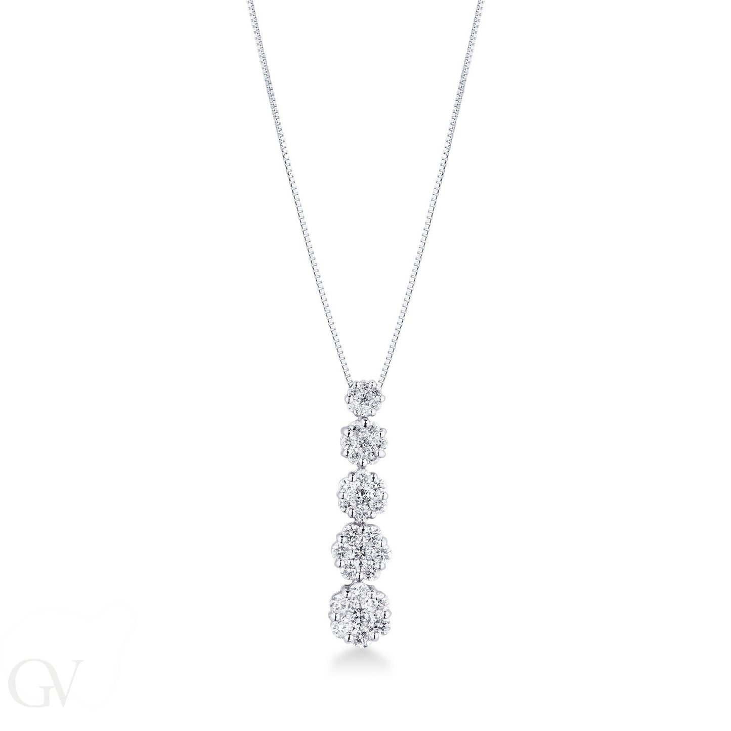 Straight Line Diamond Dropplets Pendant