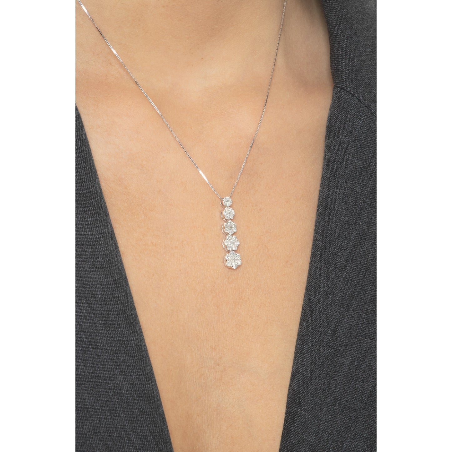 Straight Line Diamond Dropplets Pendant