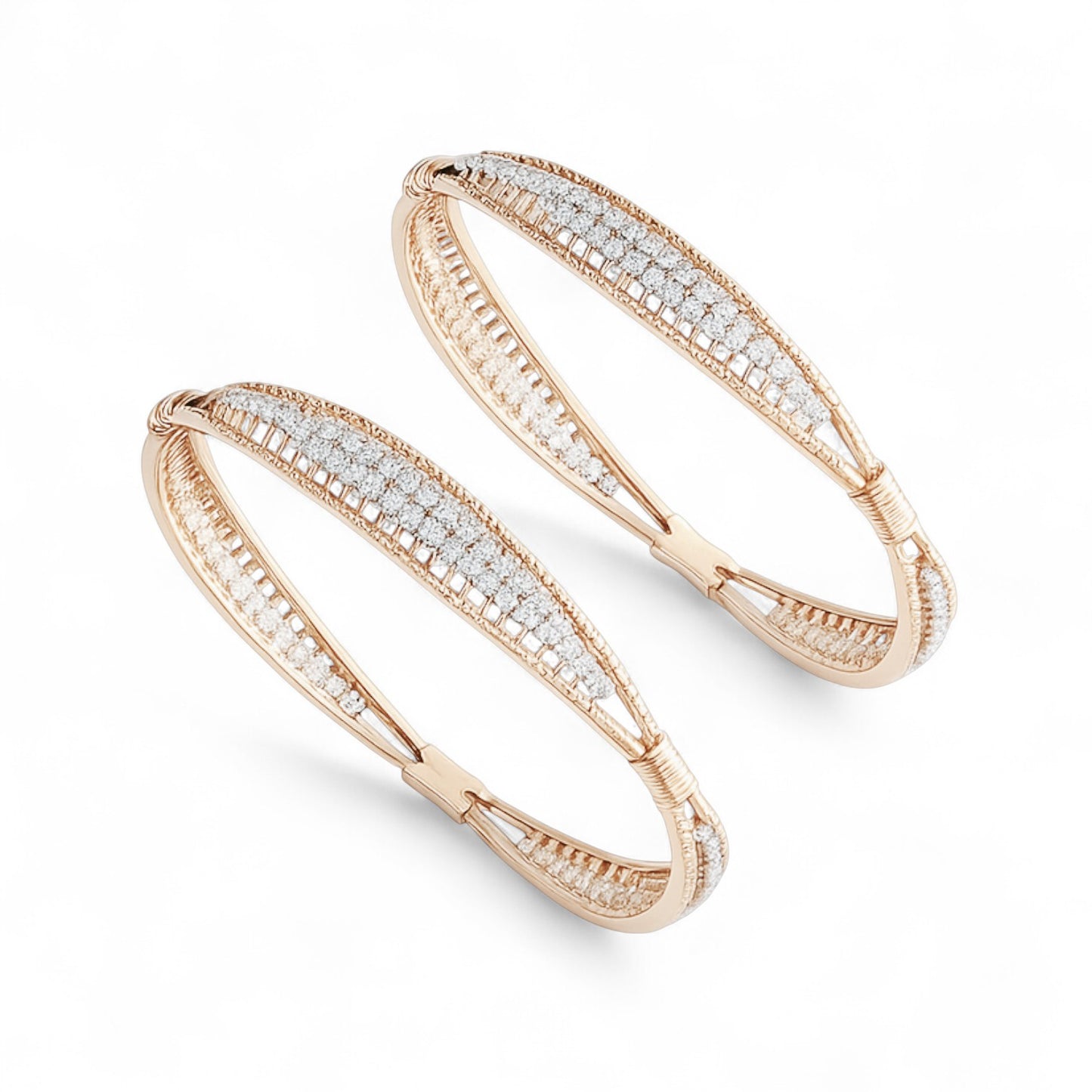 Classic Triple Row Diamond Bangle
