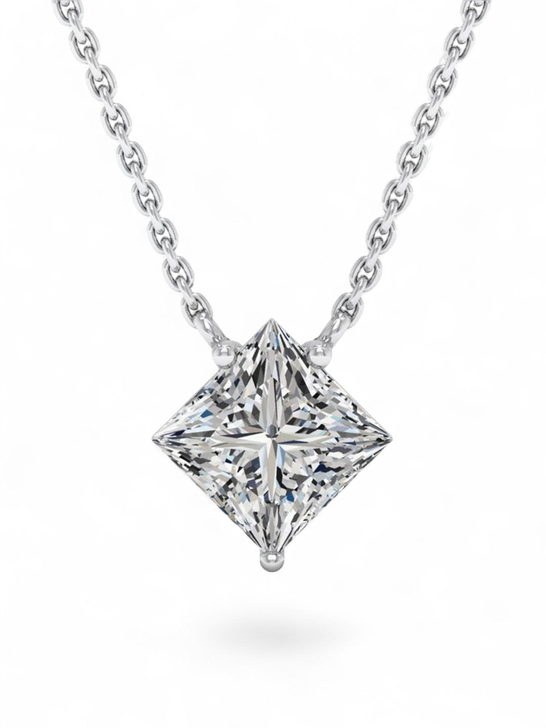 Square Solitaire Pendant