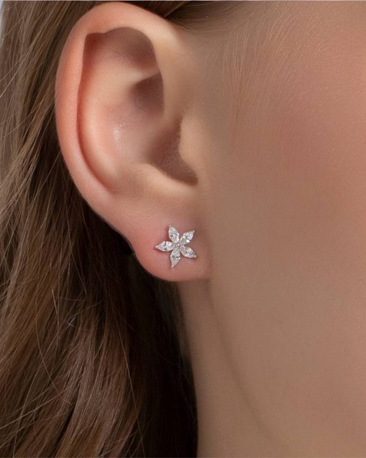Marquise Petal Jasmine Stud Earrings