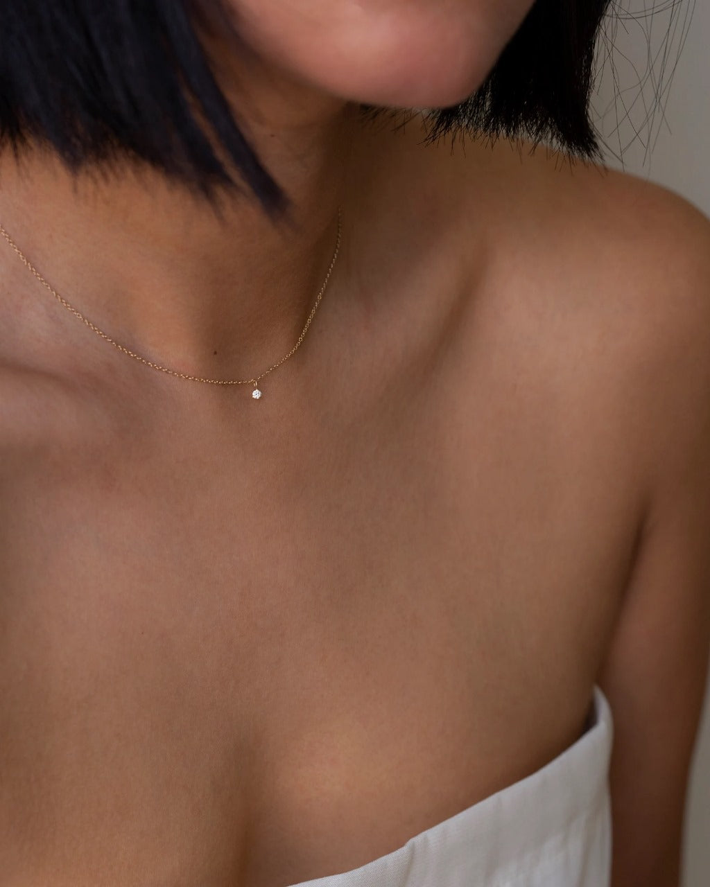 Small Single Diamond Pendant