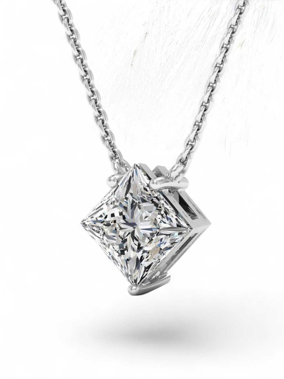Square Solitaire Pendant