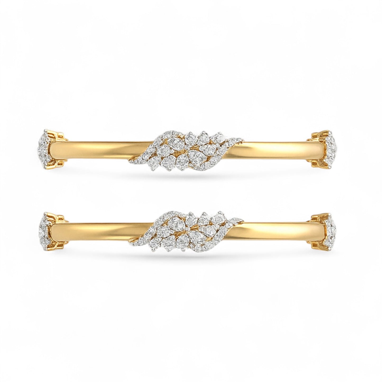 Golden Cascade Diamond Bangle