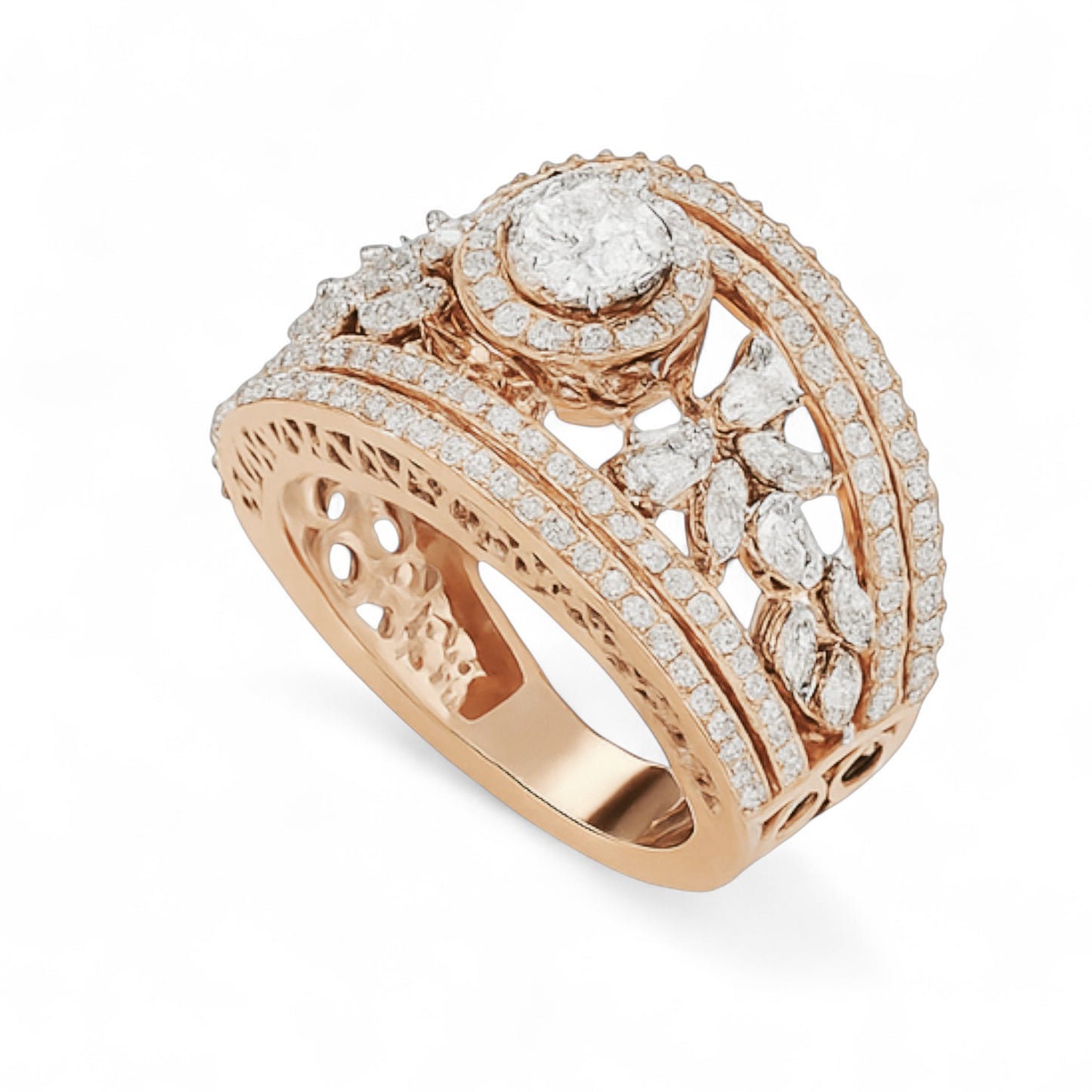 Royal Heritage Wide Diamond Band Ring