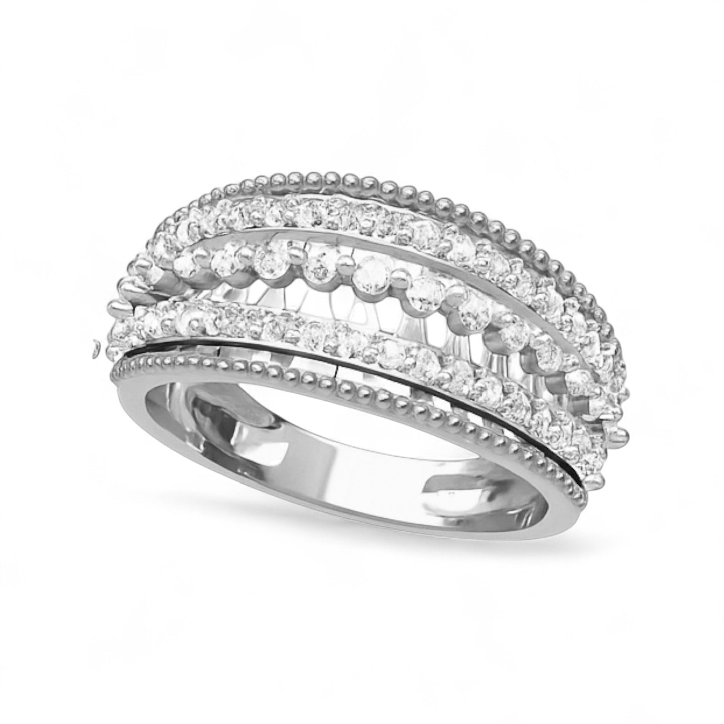 Dual Row Diamond Band Ring