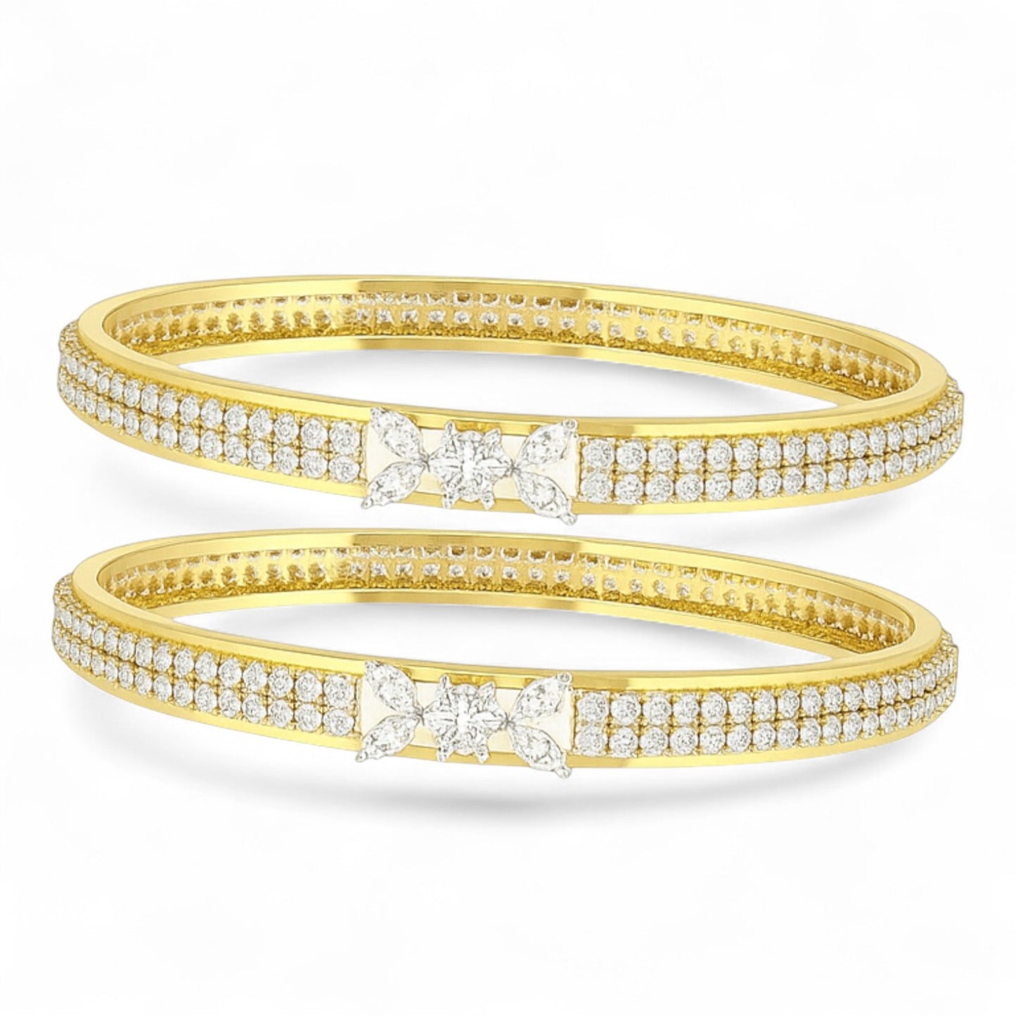 Rose Gold Blossom Diamond Bangle