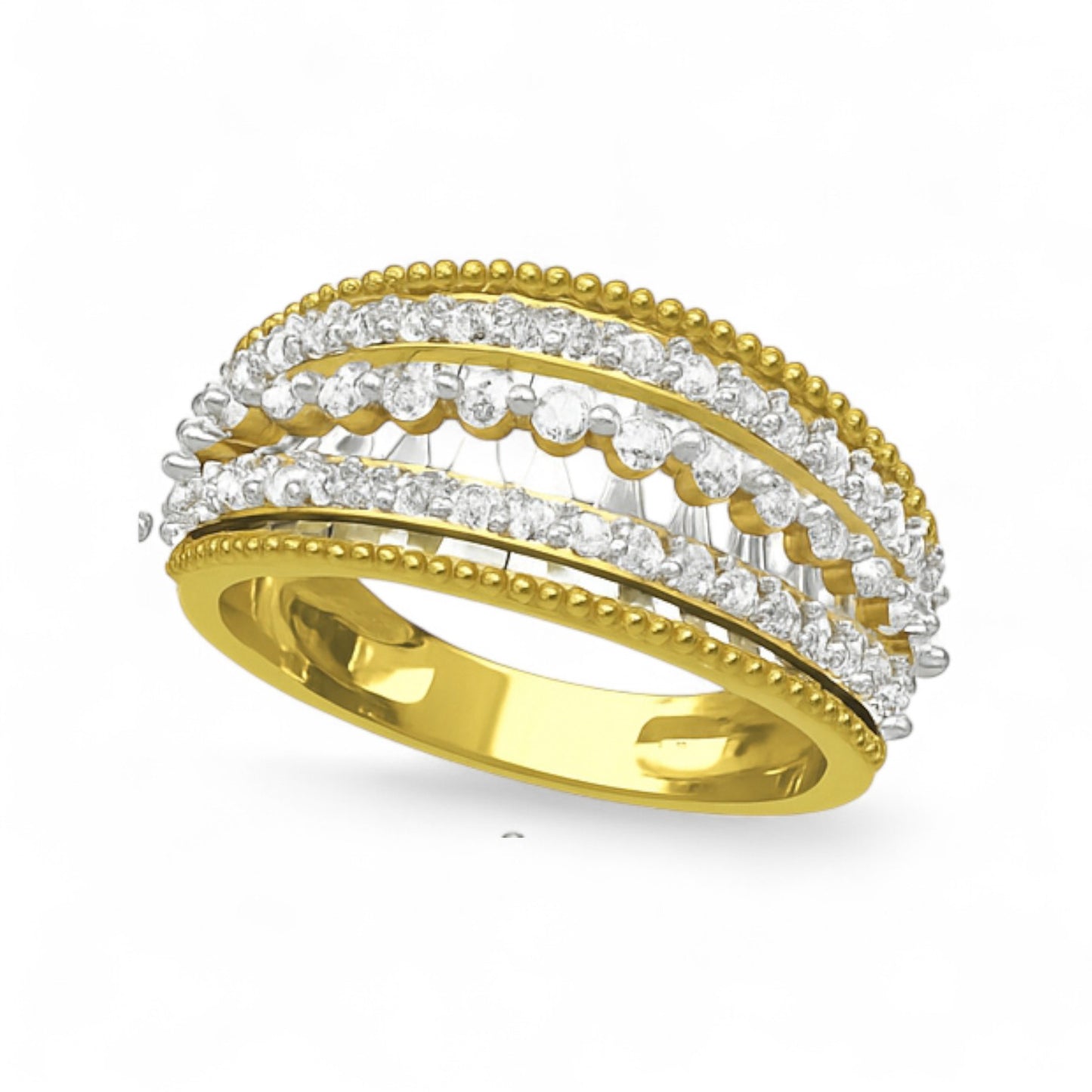 Dual Row Diamond Band Ring