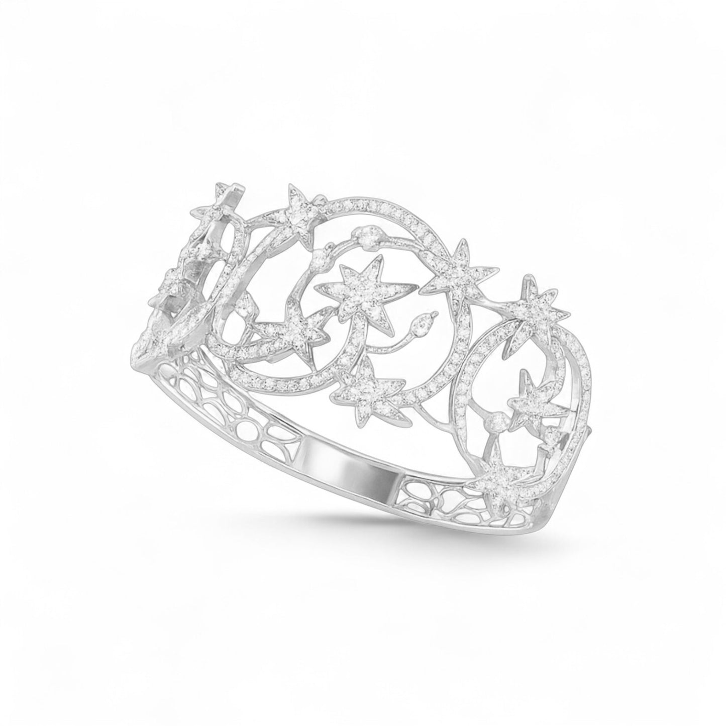 Celestial Star & Moon Diamond Bangle