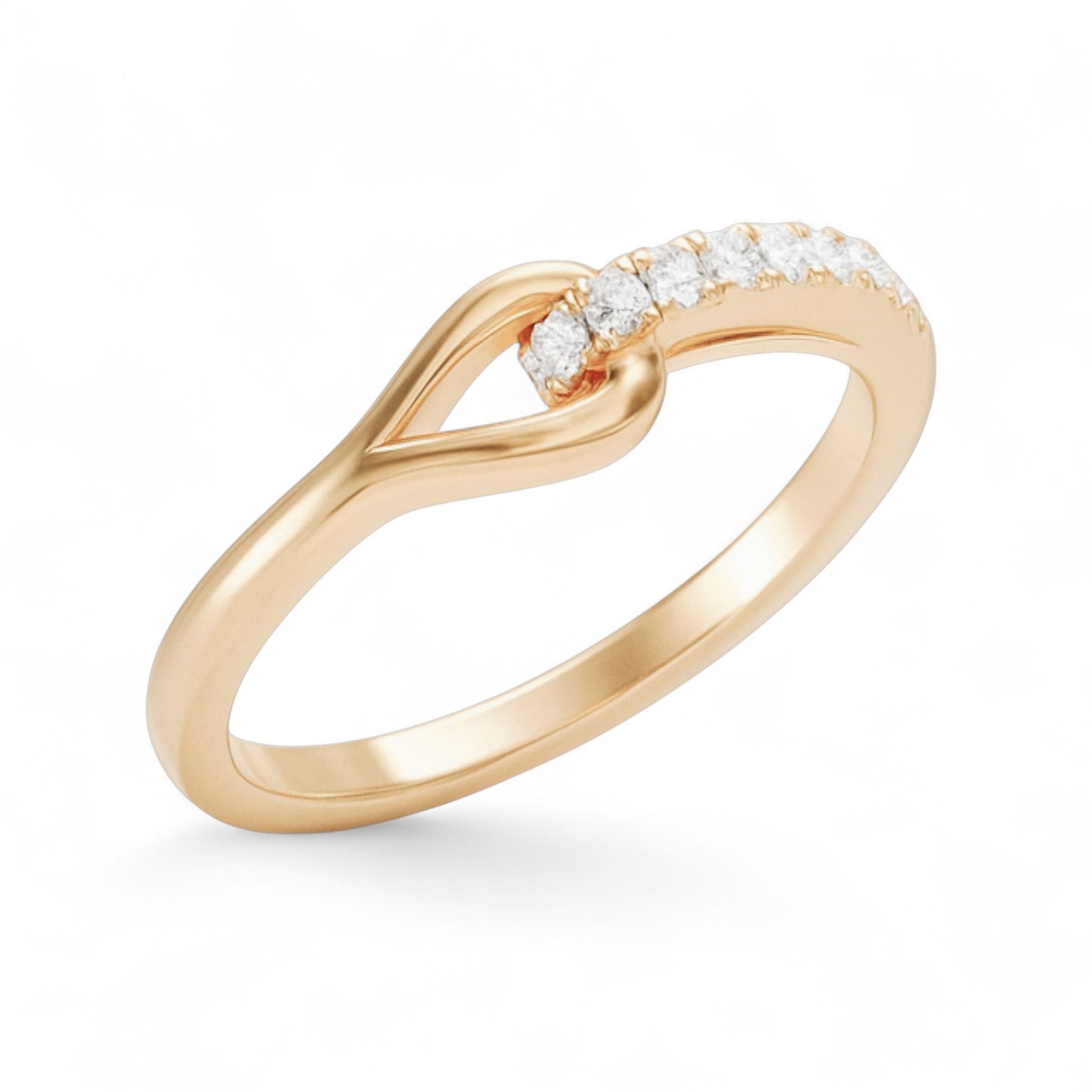 Elegant Loop Solitaire Diamond Band Ring