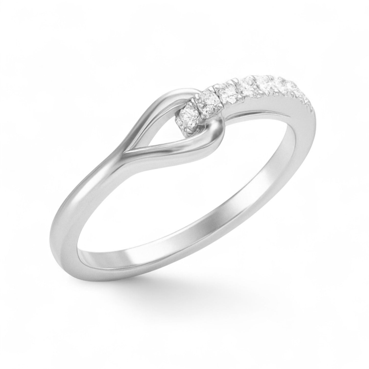 Elegant Loop Solitaire Diamond Band Ring