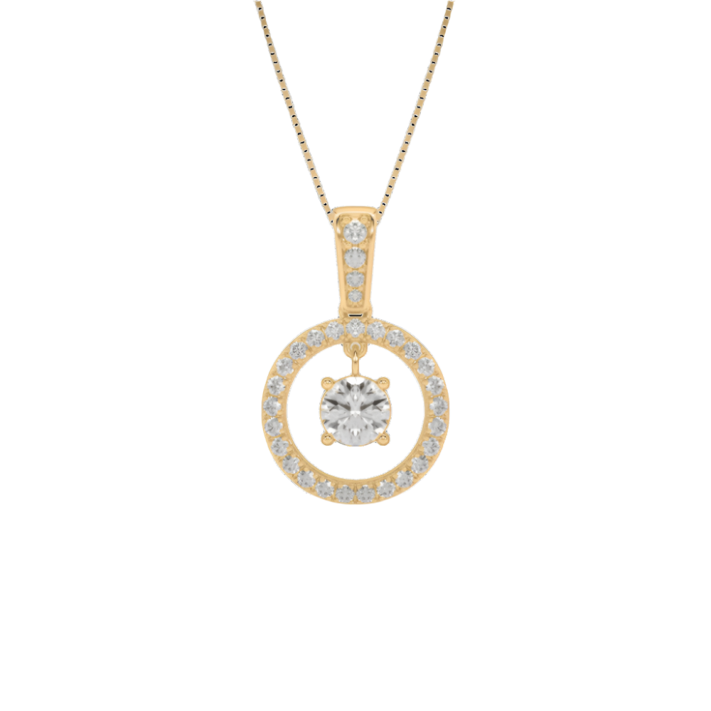 Halo solitaire pendant