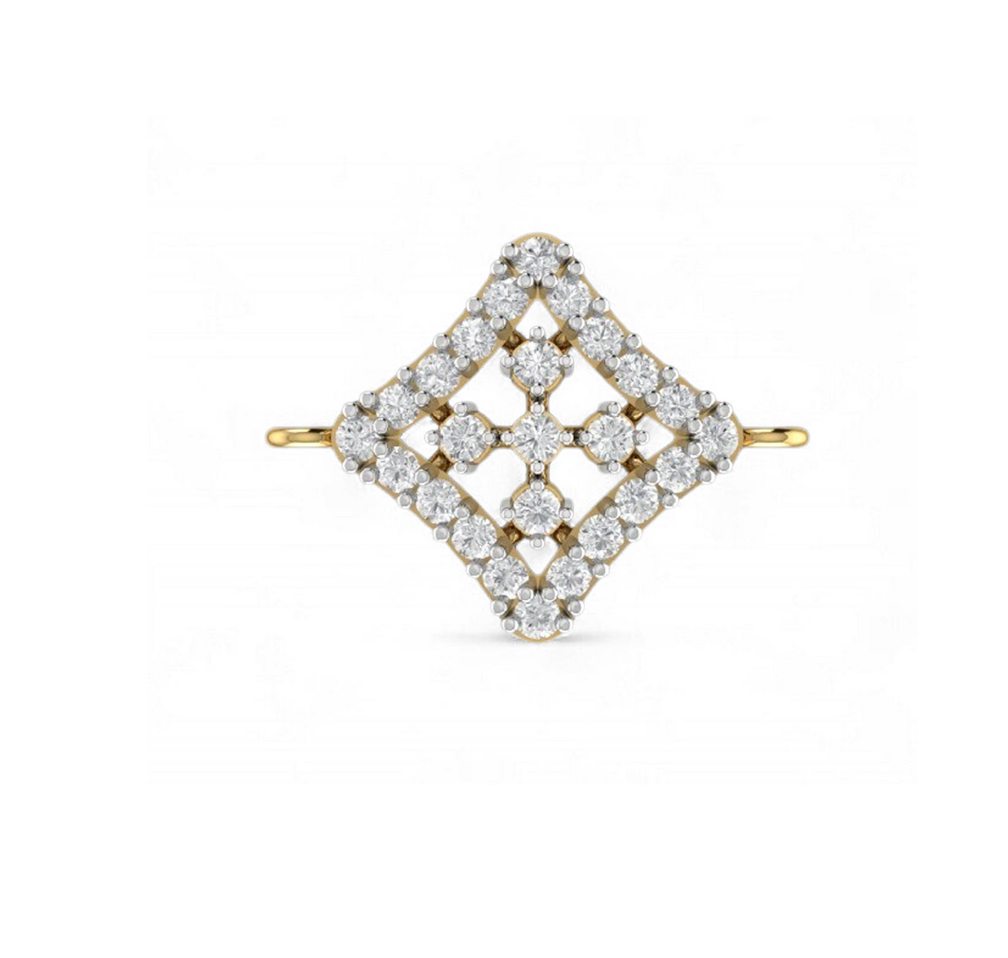 Square Mesh Gold and Diamond Chain Bracelet