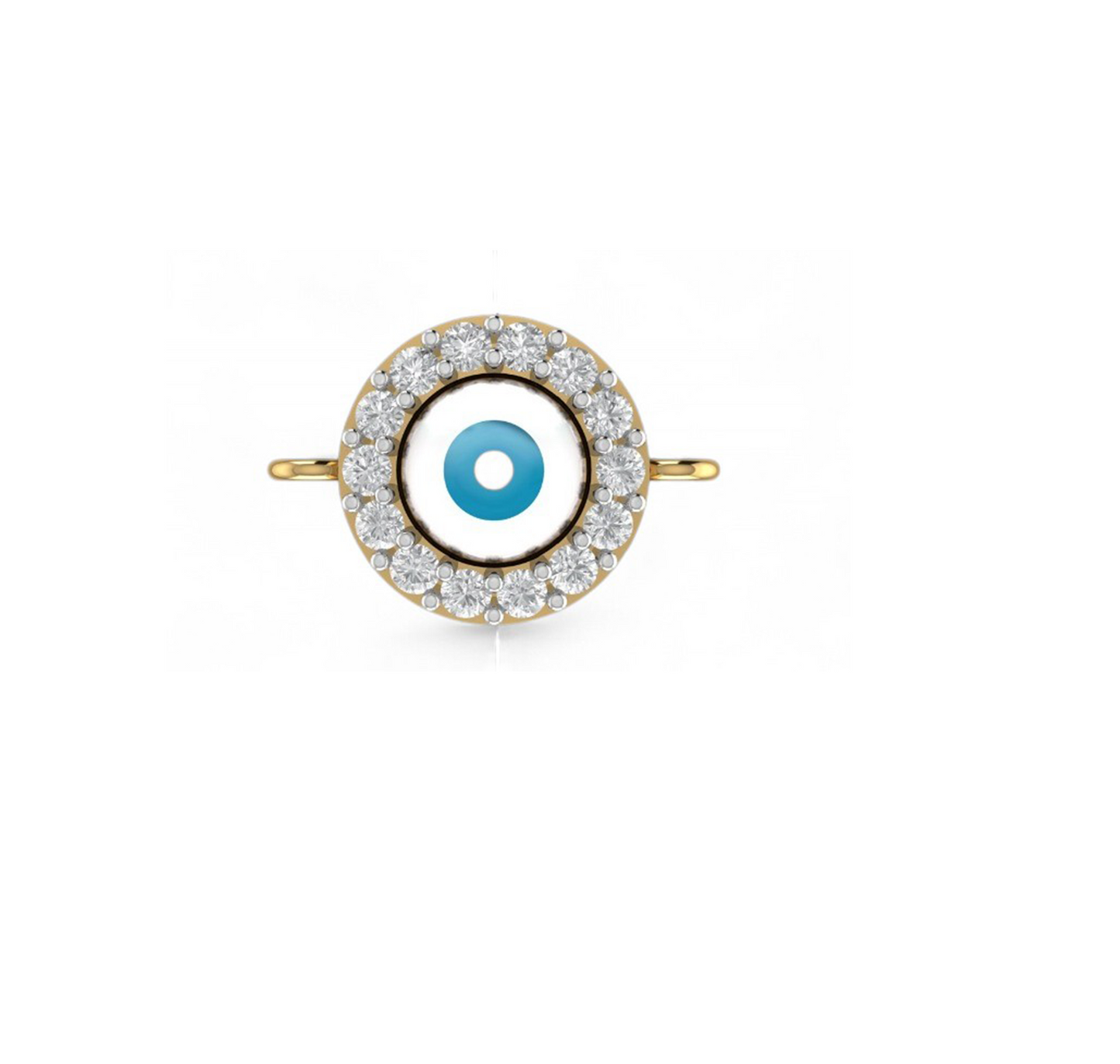 Evil Eye with Diamond Halo Chain Bracelet