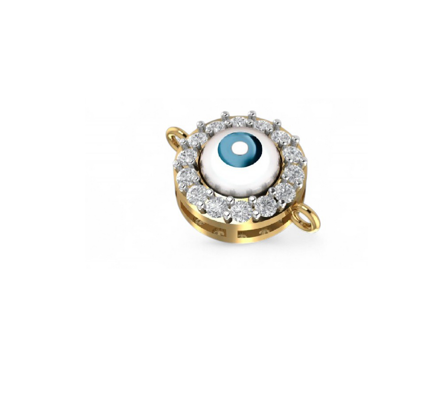 Evil Eye with Diamond Halo Chain Bracelet